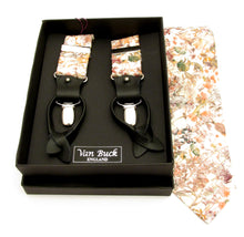 Wild Flowers Pink Tie & Trouser Braces Gift Set Made with Liberty Fabric