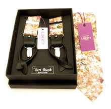 Wild Flowers Pink Tie & Trouser Braces Gift Set Made with Liberty Fabric