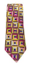 Limited Edition Retro Coloured Geometric Frame Silk Tie by Van Buck