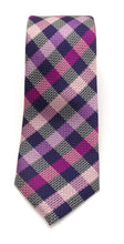 Purple & Pink Check Red Label Silk Tie by Van Buck