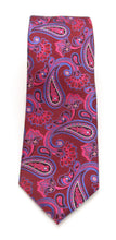 Red & Royal Blue Paisley Red Label Silk Tie by Van Buck