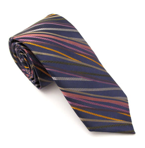 Van Buck Limited Edition Plum Cross Stripe Silk Tie 