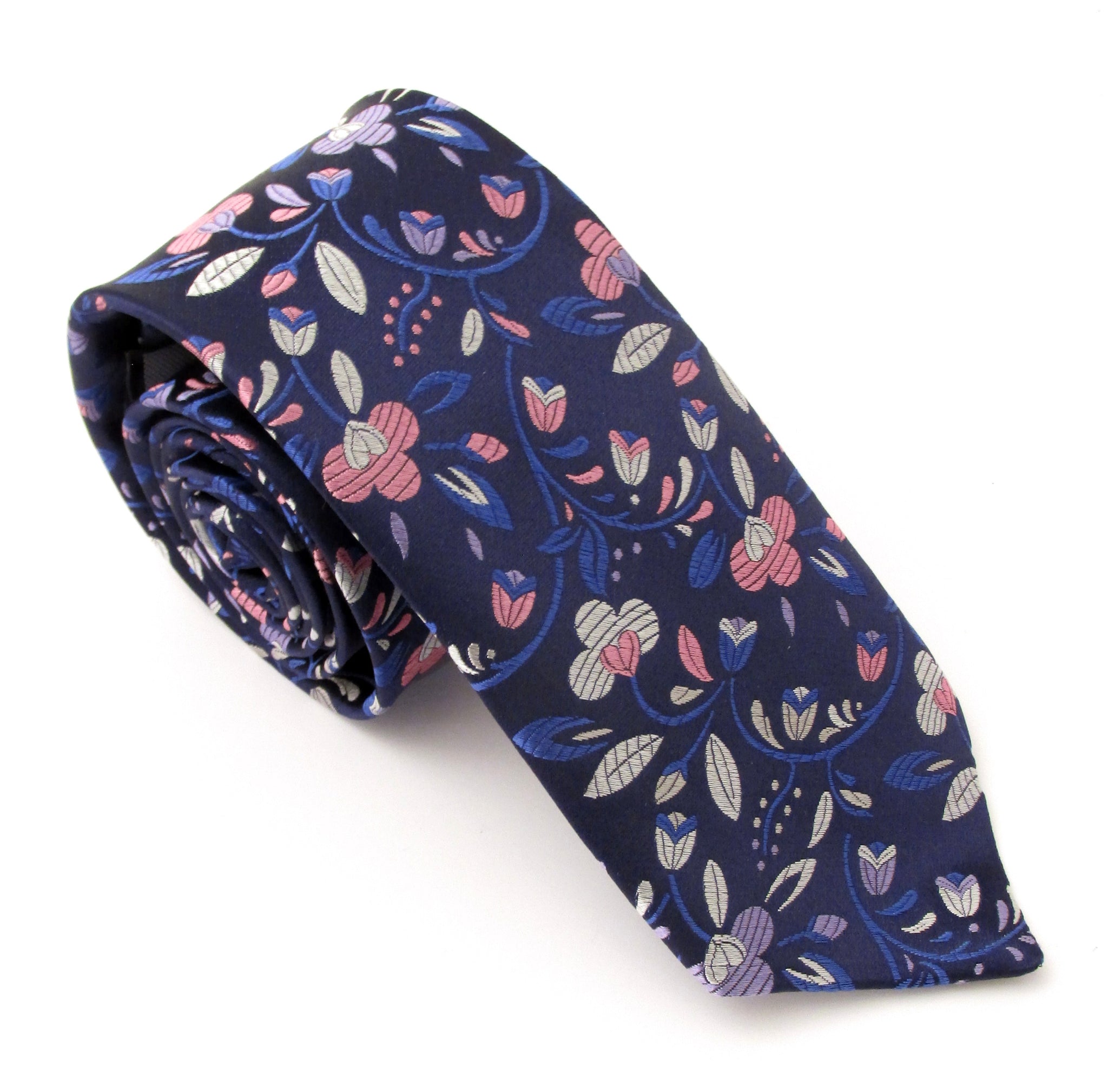 Van Buck Limited Edition Pink Vine Floral Silk Tie Van Buck England 