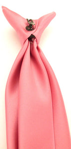 Rose Pink Satin Clip On Tie by Van Buck
