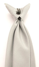 Silver Grey Satin Clip On Tie by Van Buck