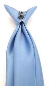 Cornflower Blue Satin Clip On Tie by Van Buck
