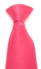 Cerise Pink Satin Clip On Tie by Van Buck