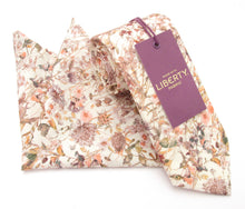 Wild Flowers Pink Cotton Tie & Pocket Square Made with Liberty Fabric