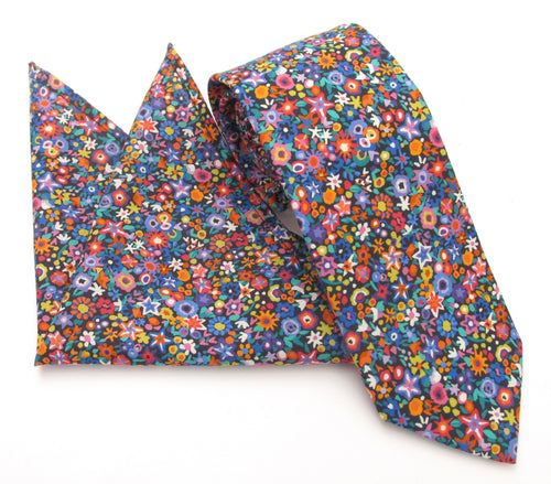 Dazzle Cotton Tie & Pocket Square Made with Liberty Fabric