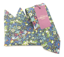 Strawberry Thief Green Cotton Tie & Pocket Square Made with Liberty Fabric