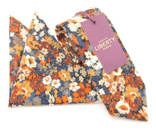 Thorpe Orange Cotton Tie & Pocket Square Made with Liberty Fabric