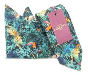 Tou-Can Hide Cotton Tie & Pocket Square Made with Liberty Fabric