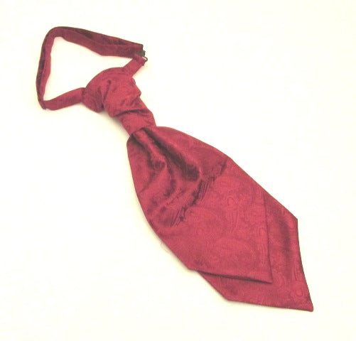 Wine Paisley Rouche Wedding Cravat by Van Buck