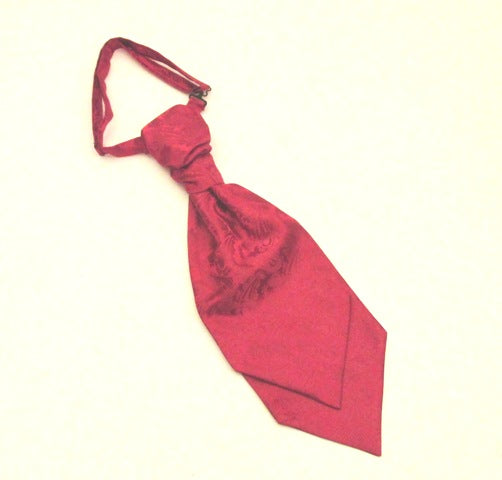 Red Paisley Rouche Wedding Cravat by Van Buck