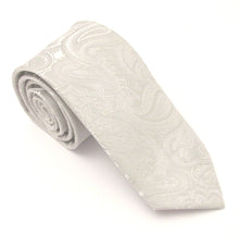 Silver Paisley Silk Wedding Tie By Van Buck