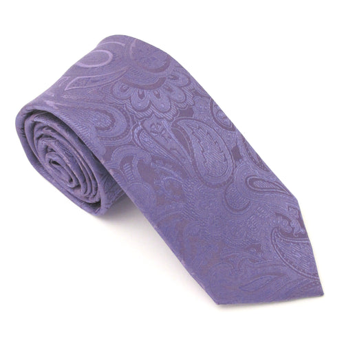 Lilac Paisley Silk Wedding Tie By Van Buck