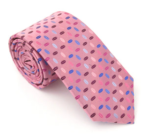 Pink Neat Geometric London Silk Tie by Van Buck