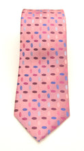 Pink Neat Geometric London Silk Tie by Van Buck