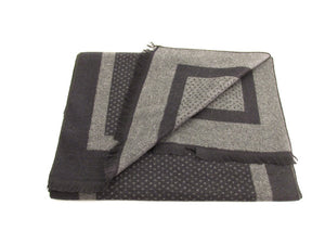Black and Grey Small Dotted Reversible Scarf by Van Buck