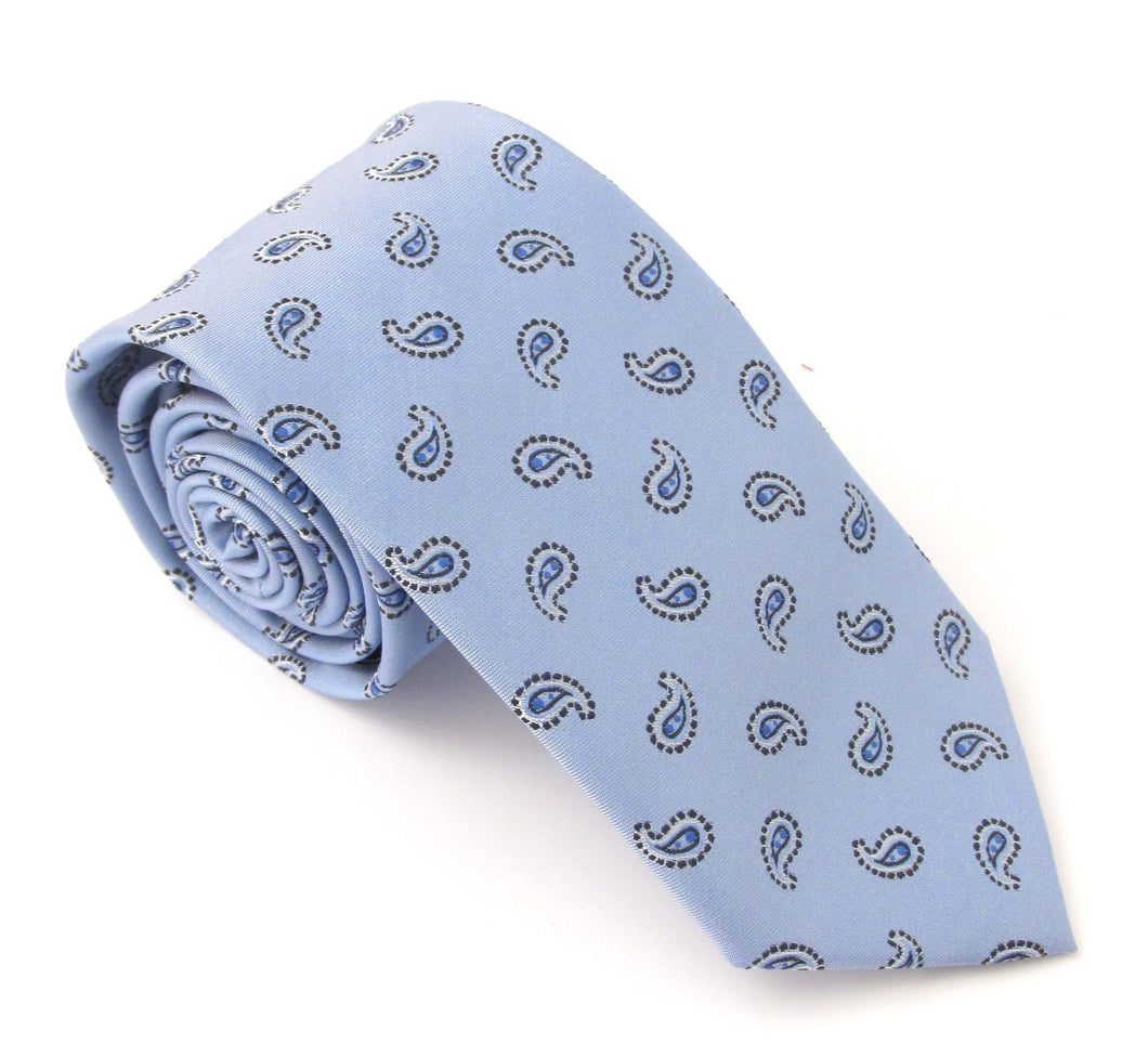 Blue Teardrop Paisley Patterned Tie by Van Buck 