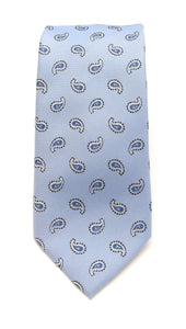 Blue Teardrop Paisley Patterned Tie by Van Buck