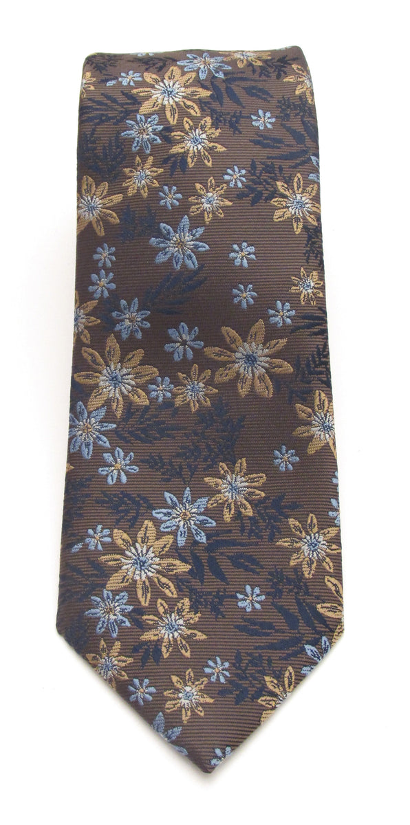 Brown & Blue Floral Tie by Van Buck | Floral Tie | Red Tie | Van Buck ...