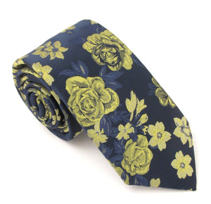 Lemon Detailed Floral Patterned Tie by Van Buck 