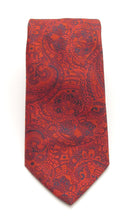 Red Detailed Paisley Patterned Tie by Van Buck