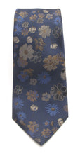 Navy & Brown Floral Tie by Van Buck