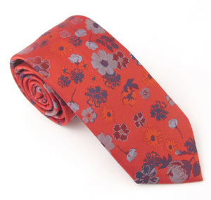 Red & Blue Floral Tie by Van Buck