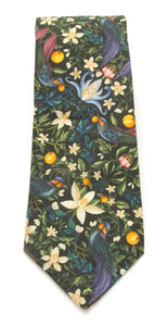 Forbidden Fruit Green Cotton Tie Made with Liberty Fabric