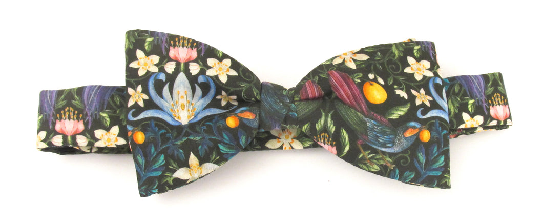 Forbidden Fruit Green Bow Tie Made with Liberty Fabric 