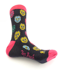 Van Buck Limited Edition Navy Multicoloured Skull Socks