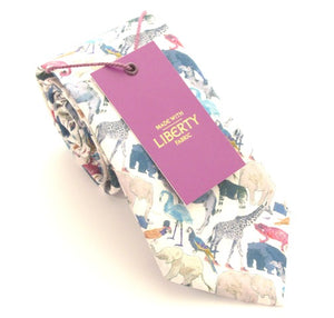 Queue For The Zoo Cotton Tie Made with Liberty Fabric