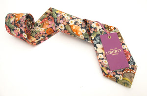 Curious Land Pink Cotton Tie Made with Liberty Fabric