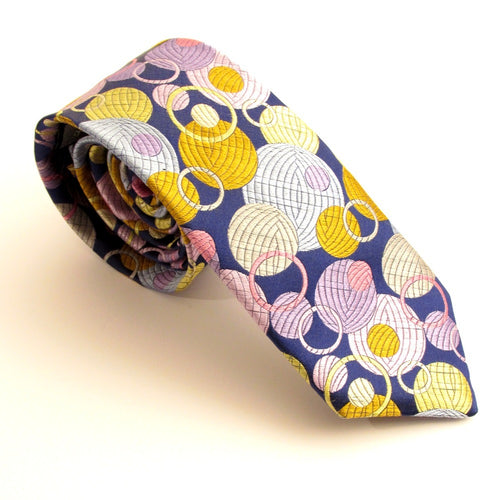 Van Buck Limited Edition Exclusive Pink Pastel Bubbles Silk Tie