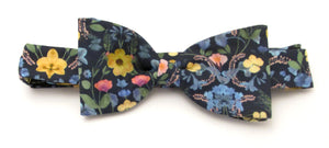 Aurora Navy Bow Tie Made with Liberty Fabric