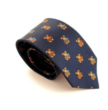 Teddy Bear Motif Silk Tie by Van Buck
