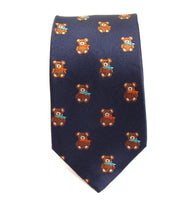 Teddy Bear Motif Silk Tie by Van Buck