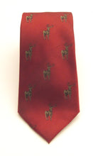 Red Standing Stag Country Silk Tie by Van Buck