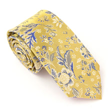 Gold Large Floral Red Label Silk Tie by Van Buck