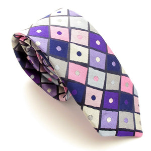 Van Buck Limited Edition Purple Diamond & Spot Silk Tie