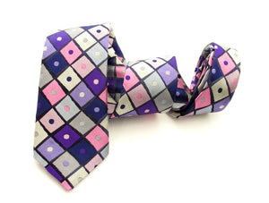 Van Buck Limited Edition Purple Diamond & Spot Silk Tie