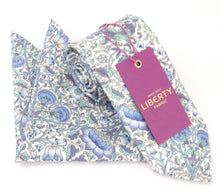 Lodden Blue Cotton Tie & Pocket Square Made with Liberty Fabric