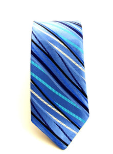 Limited Edition Sky Blue Striped Silk Tie by Van Buck