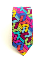 Limited Edition Multicoloured 3D Box Silk Tie by Van Buck