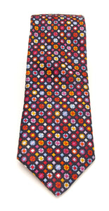 Limited Edition Small Red Squares Silk Tie by Van Buck