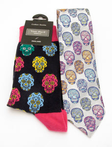 Van Buck Limited Edition Skull Silk Tie & Socks Gift Set