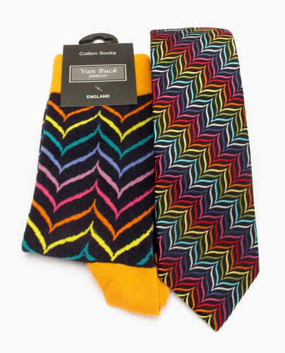 Van Buck Limited Edition Herringbone Silk Tie & Socks Gift Set 
