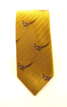Gold Walking Pheasant Country Silk Tie by Van Buck